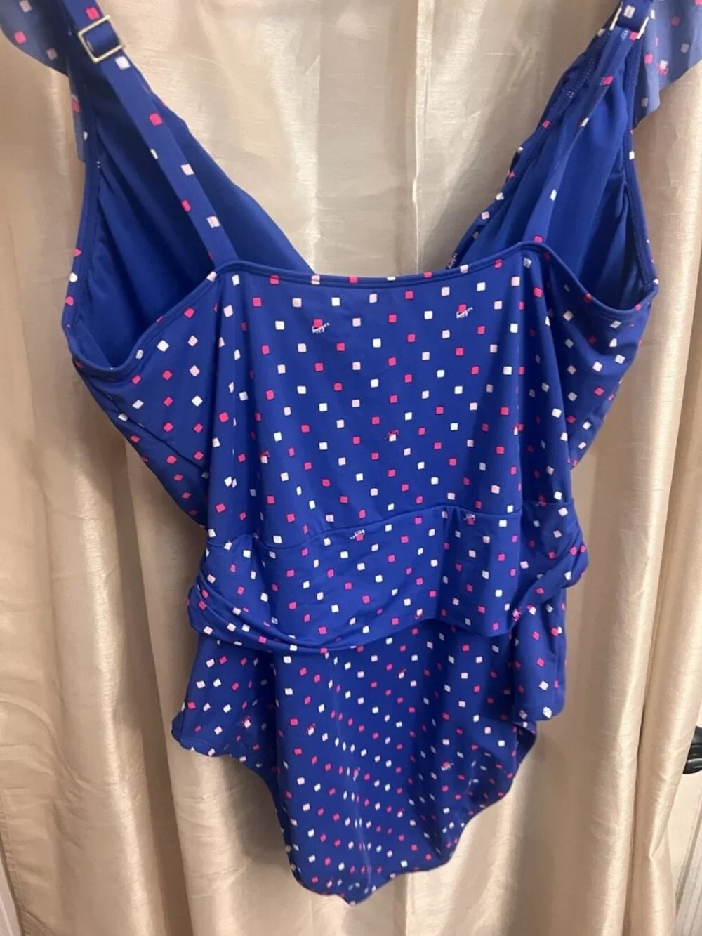 Lilly Pulitzer Delphie Borealis Blue Lilly Squared One Piece Swimsuit Sz 16.   N
